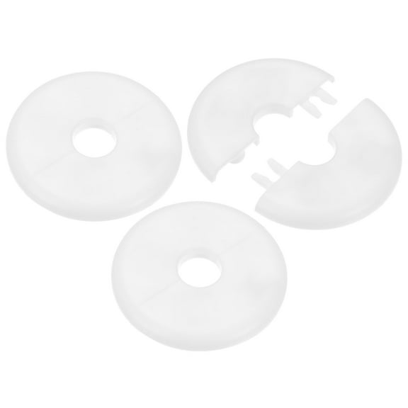 Uxcell 3-Pack Wall Split Flange, ABS Round Self-Adhesive for 16 mm/0.63 in Dia Pipe[White,6.5mm/0.26in H]