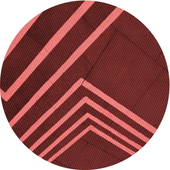 Ahgly Company Indoor Round Patterned Grapefruit Red Area Rugs, 6' Round