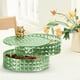 thumbnail image 1 of Caja giratoria de aperitivos de 2 niveles con tapa - Organizador giratorio de 360° para guardar frutas secas de fruta dulce, 16,5x12,8cm, plástico blanco/verde/café, 1 of 6