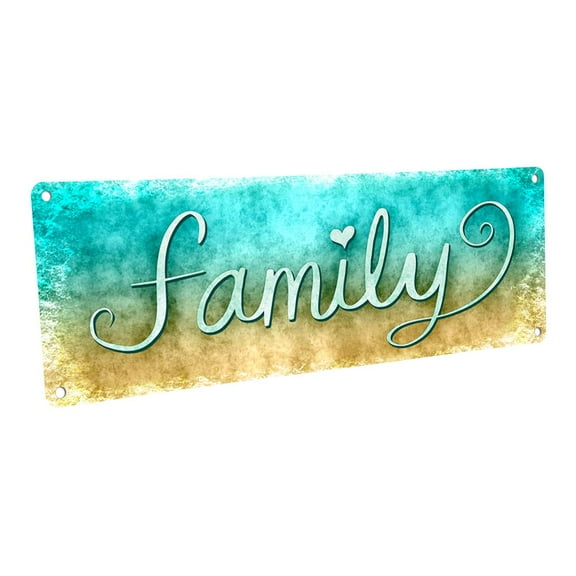 Family 4"x12" Metal Sign, Wall Décor for Home and Office