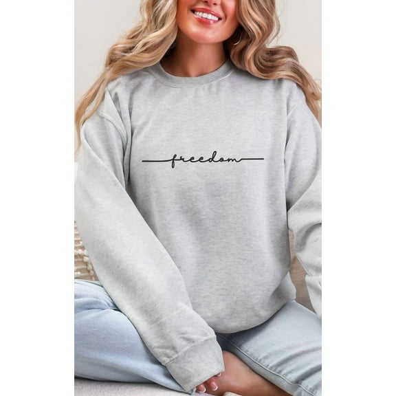 Freedom Embroidered Sweatshirt – Patriotic Graphic Pullover for Women & Men