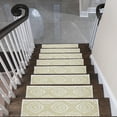 thumbnail image 2 of Flower Design 9" X 28" Stair Treads - 70 % Cotton Anti-Slip Carpet Strips for Indoor Stairs-Easy to Install Stair Treads with Double Adhesive Tape-Safe, Extra-Grip, 4-Pack-Banana Cream Yellow, 2 of 9