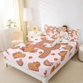 thumbnail image 3 of Erosebridal Cartoon Capybara R Letter Monogrammed Bed Sheets 4pcs For Kids Boys Girls,Cute Animal Funny Food King Sheets,Breathable Home Decor, 3 of 5