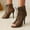 Brown, variant on EQWLJWE Women's Peep Toe Mesh Stiletto High Heels Ankle Boots Lace Up Summer Fishnet Open-toe Sandals Booties
