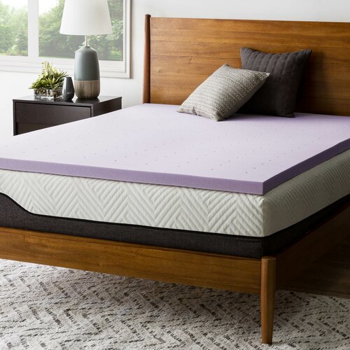 Photo 1 of LUCID Lavender Infused Memory Foam Mattress Topper, Twin XL, 2 Inch, Ventilated Design - Lavender Topper Twin XL 2 Inch Topper Only