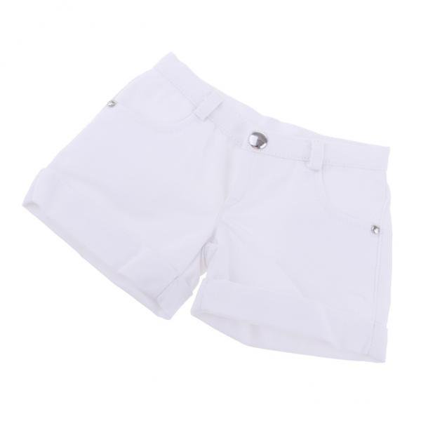 2 Pantalones Cortos Con Puños Blancos, Ropa Para Muñeca Articulada BJD 1/3, Informal 2 piezas Sunnimix Pantalones cortos con puños de muñeca