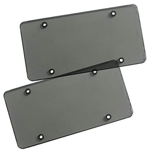 Zone Tech Clear Smoked Unbreakable License Plate Shields 2Pack