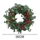 thumbnail image 4 of Coronas navideñas de 12 pulgadas para puerta principal, corona navideña grande, corona navideña para exteriores con adornos de frutos rojos rojos, 4 of 6