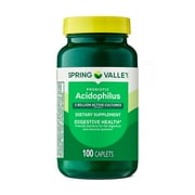 Spring Valley Probiotic Acidophilus Caplets for Digestive Health, 2 Billion Active Cultures, 100 Count