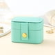 thumbnail image 5 of Organizador de estuche de joyería de viaje - Mini caja de joyas con interior de terciopelo para anillos, collares, pendientes - Almacenamiento portátil en PU para mujeres, regalos de damas de honor, 5 of 7