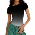 thumbnail image 6 of Rciityk Womens Summer Tops Gradient Color Crew Neck T-Shirt Casual Slim Tight Fits Short Sleeve Shirt Blouses Going Out Tops, 6 of 6