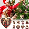 thumbnail image 4 of Christmas Ornaments Christmas Decorations Indoor Classic Black Red Christmas Ornaments Christmas Tree Decoration Wooden Christmas Pendant, 4 of 4