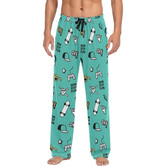 GZHJMY Gamepad Pajama Pants for Men, Lounge Pants Lightweight Men Pajama Bottoms with Drawstring Pockets, Christmas New Year Birthday Gifts, Large