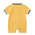 thumbnail image 3 of Ulitacool 3-6 Months Baby Romper Boysinfant Short Sleeve Solid Color Pullover Romper Gentleman Jumpsuit Cute Daily Wear Baby Romper Boysyellow, 3 of 3