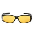 thumbnail image 1 of Womens Polarized Rhinestone Sunglasses that Fit Over Prescription Glasses with Night Driving Lens & UV400 Protection - Black, 1 of 5