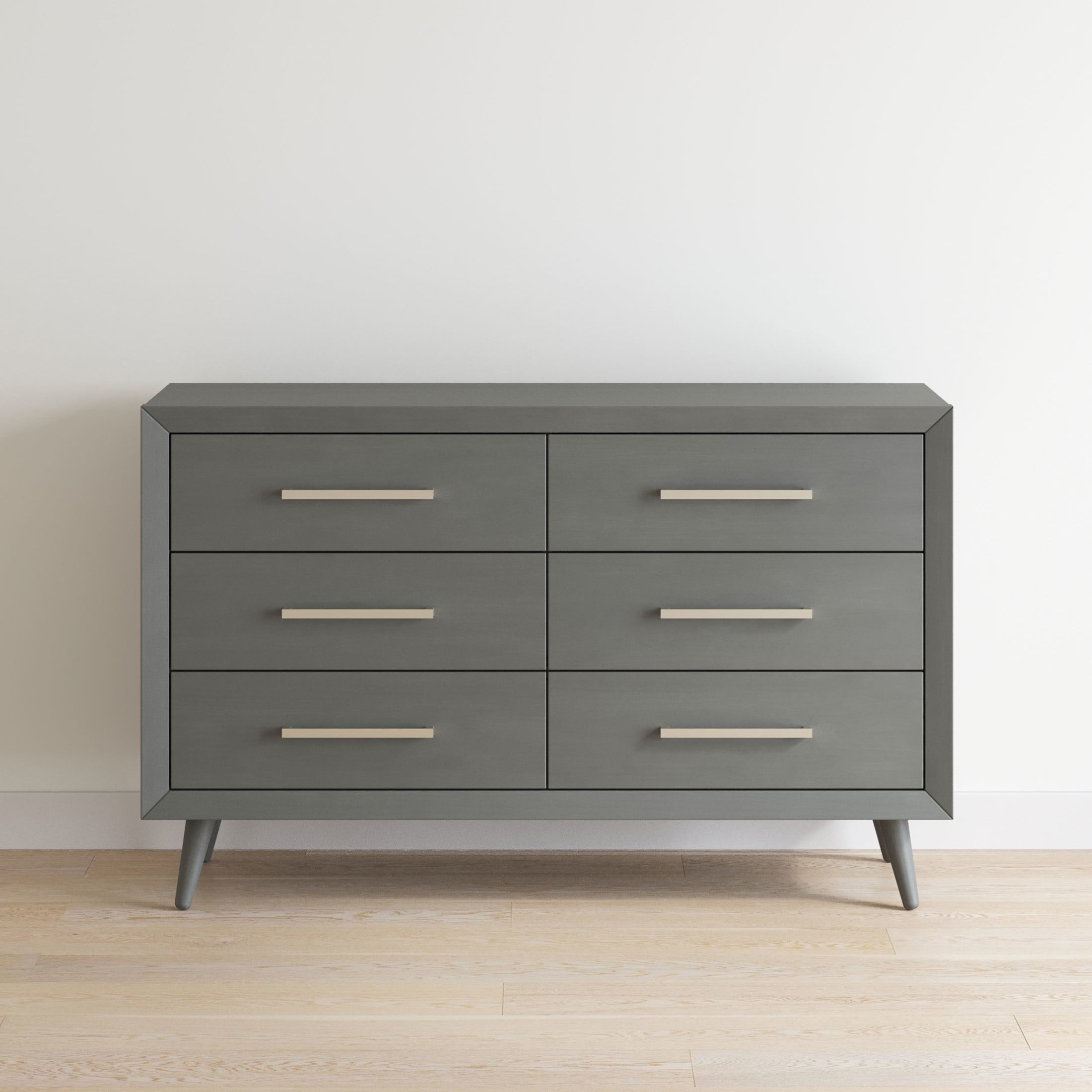Child Craft Cranbrook Crib and Dresser Nursery Set, 4-in-1 Convertible Crib with 6-Drawer Dresser, Lunar Gray, 2-Piece
