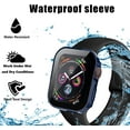 thumbnail image 2 of Straight Edge Case Compatible with Apple Watch 41mm Series 7 with Tempered Glass Screen Protector, iWatch Full Protective Hard PC Bumper Case Face Cover (Blue), 2 of 5