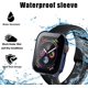 thumbnail image 4 of Straight Edge Case Compatible with Apple Watch 41mm Series 7 with Tempered Glass Screen Protector, iWatch Full Protective Hard PC Bumper Case Face Cover (Blue), 4 of 5