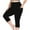 Black, variant on lmcalzta Plus Size Capris Pants for Women High Waist Stretch Quick Drying Legging Workout Yoga Trousers