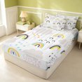 thumbnail image 3 of Erosebridal Kawaii Rainbow Zipper Twin Comforter Sets with Fitted Sheet and 2 Pillowcases, Cartoon Stars Zipper Bedding Set, Polka Dots Reversible, Neutral Pastel, Polka Dots Reversible, 3 of 7