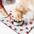 thumbnail image 2 of Tropical Watermelon & Sunshine Dog Bowl Mat - Absorbent, Non-Slip Pet Mat with Fresh Fruit Pattern, Large Size, 2 of 6