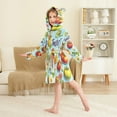 thumbnail image 4 of FORMRS Niños Bathrobe Unisex Hooded Robe Soft Plush Pajamas Sleepwear, Size 7-9T, Green Tomatoes, 4 of 7