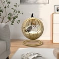 thumbnail image 4 of TY Arts & Culture Large Cat Bed Outdoor Wicker Hammock Chair with Metal Stand, Cotton Cushion & Teasing Ball, 4 of 12