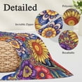 thumbnail image 3 of Boho Blue Flower Throw Pillow Covers, Spring Bohemia Chic Red Yellow Floral Soft Breathable Pillow Cases with Invisible Zipper for Sleeping, Small Pillowcases for Couch Bed Sofa Chair 16x24 Inches, 3 of 9