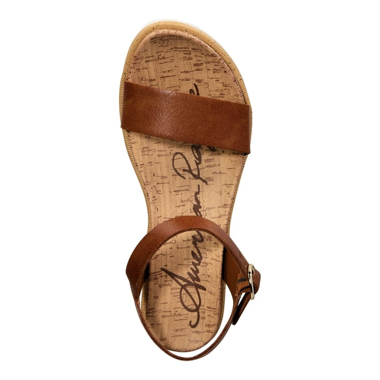 AMERICAN RAG Womens Brown Adjustable Strap Ankle Strap Mattie