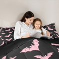 thumbnail image 5 of Homewish Pink Cute Bat Twin Comforter Sets,Halloween Theme Bedding Set,Black Reversible,2-Piece,1 Comforter and 1 Pillowcase, 5 of 7