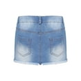 thumbnail image 4 of renvena Women's Casual Short Jeans Skirt Frayed Hem Denim Pencil Jean Skirt, 4 of 7
