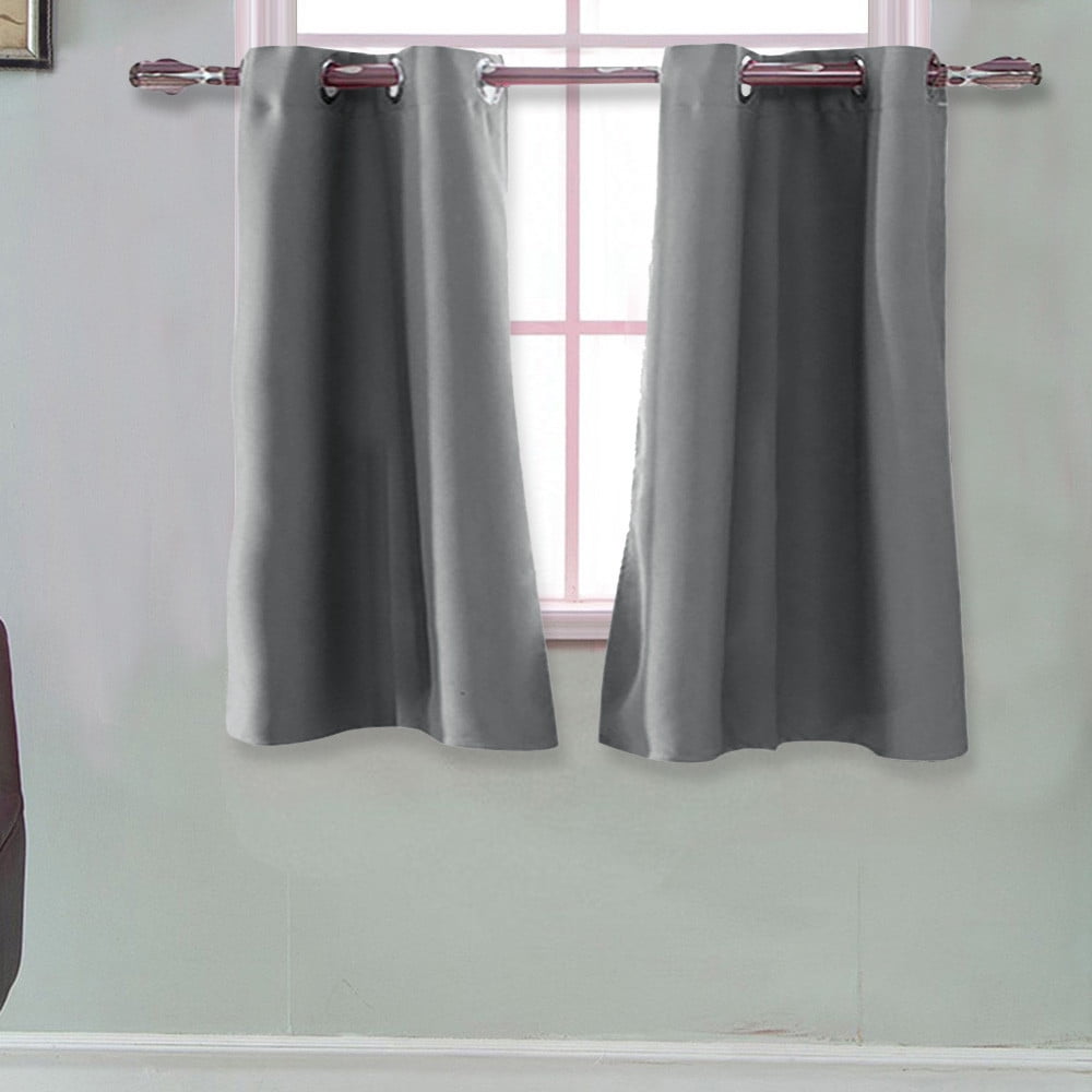 2pc Insulated Foam Lined Thermal Blackout Ready Made Eyelet Curtain 