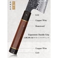 thumbnail image 3 of Cuchillo de Chef Kiritsuke HOSHANHO de 9 Pulgadas, Forjado a Mano en Japón con 9 Capas de Acero de Alto Carbono 10Cr15CoMoV, Cuchillo Profesional de Cocina con Mango Ergonómico de Madera de Rosa, 3 of 7
