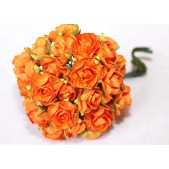 Fiesta Orange Miniature Paper Flowers(120 Flowers)