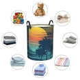 thumbnail image 6 of Haiem Palm Trees Leather Dirty Clothes Laundry Basket,Sturdy & Waterproof,Collapsible Round Design For Efficient Space Management,Multi-Purpose Storage Basket, 6 of 8