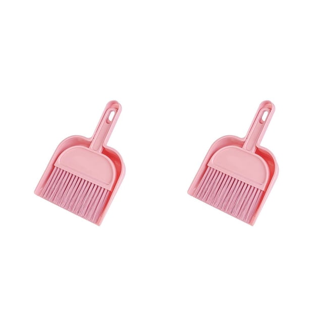 Bewildely Juego de escoba recogedor Mini recogedor Cepillo de cerdas suaves para Escritorio Encimera Tablero de llaves, Rosa Type2 NO2 Bewildely CBP051522