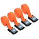 thumbnail image 1 of Correa de Amarre Uxcell 1" x 9.84 Pies, 4Pcs Correa de Lazo de Cam Ajustable de Alta Resistencia para Camión, Barco, Kayak, Motocicleta, Naranja/Blanco, 1 of 7