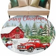 thumbnail image 6 of Christmas Round Rug 5ft Washable Circle Kitchen Rugs Non Slip Snowman Red Truck Cardinal Barn Pine Tree Large Area Rug Indoor Floor Carpet for Bedroom Living Room Home Office Dining Room Nursery, 6 of 8