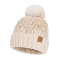 thumbnail image 4 of XIAOCHA Women’S Pom‑Pom Beanie，Knit‑Rib Fall‑Winter Outdoor Toque,Beige, 4 of 4