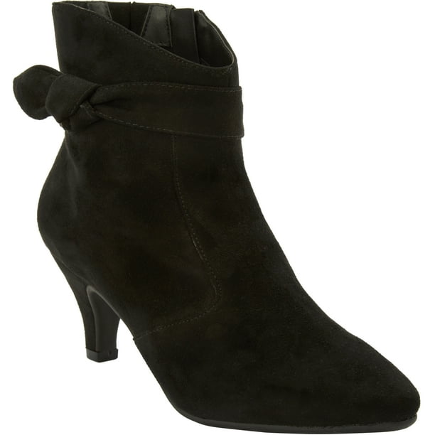 wide width chunky heel booties