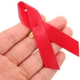 thumbnail image 3 of 50 Pcs Craft Ribbon Memorial Gifts Red Ribbon Removable AIDS Ribbon Red Fundraising Ribbons Delicate Ribbon Pin, 3 of 6