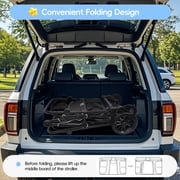 Reasea Stroller Wagon for 4 Kids,4 Seater Stroller Wagon with Adjustable Handles, 5-Point Safety Harness, Black