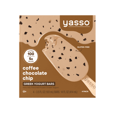 Yasso Frozen Greek Yogurt - Coffee Chocolate Chip Bars - 4ct