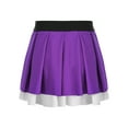 thumbnail image 2 of RUNQHUI Jupe Plissée Mini à Taille Élastique pour Filles, Jupes de Danse, Uniforme de Performance Cheerleading, Violet 10, 2 of 7