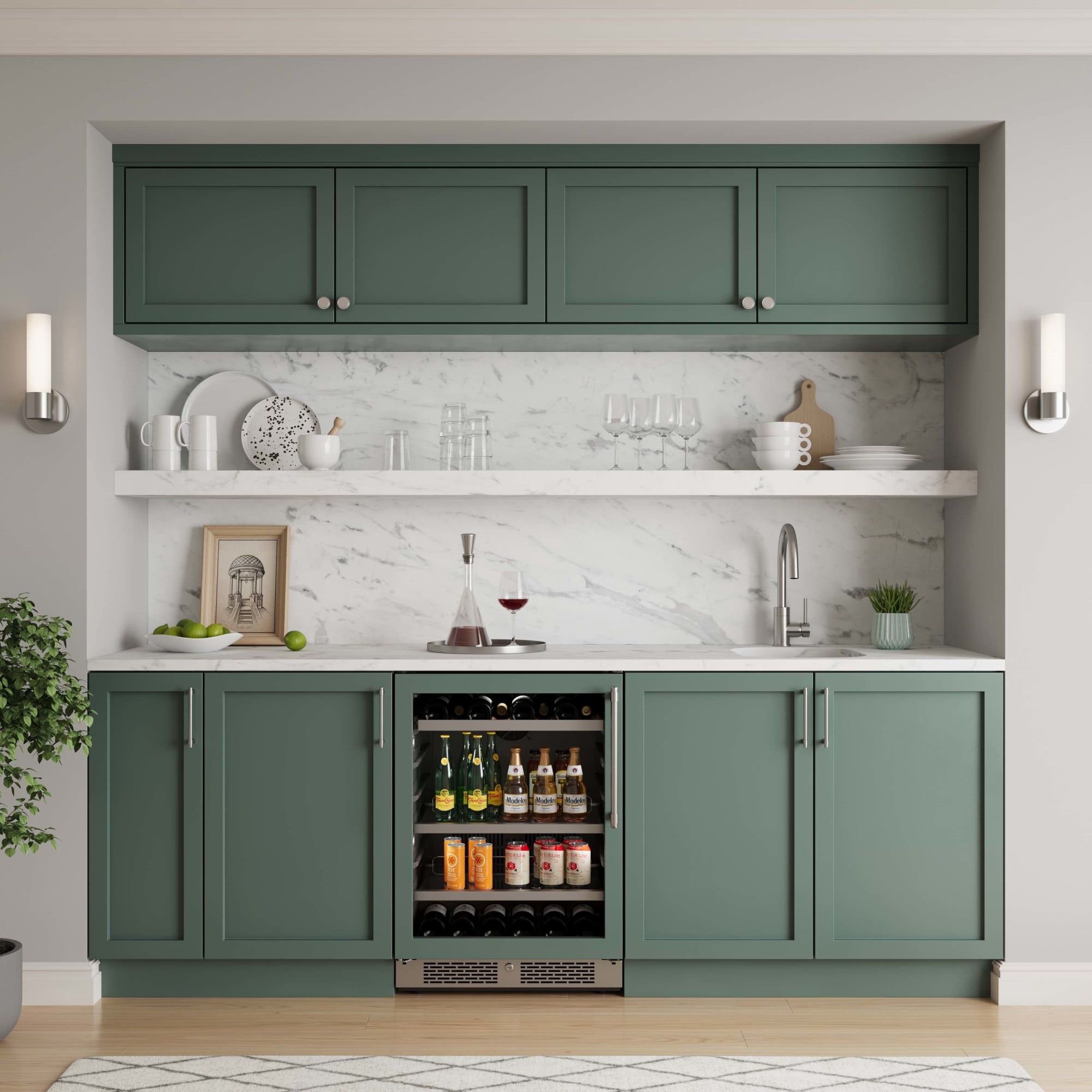 Avallon Awbc242lh 24" Wide 14 Bottle Capacity And 82 Can Capacity Left Hinge Wine And