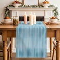 thumbnail image 2 of Table Runner 72 Inches Long for Kitchen Dining, Teal Blue Dresser Scarf Farmhouse, Dining Table Decorations for Wedding/Parties, Modern Abstract Art Ombre Striped 18 x 72 In, 2 of 8