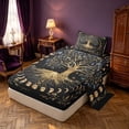 thumbnail image 2 of Homewish Tree of Life Twin Sheets, Vintage Moon Phase Bedding, 3 Pieces, 1 Flat Sheet, 1 Fitted Sheet and 1 Pillowcase, 2 of 6