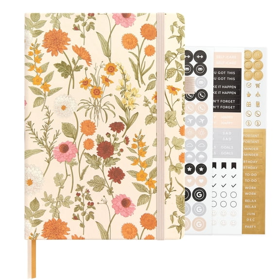 And Per Se Dotted Journal Notebook, A5 Hardcover Aesthetic Dotted Notebook – 160 Pages 100gsm Thick Dot Grid Paper, 3 Sticker Sheets – Gift-Ready Journaling Kit for Women (Color Block)