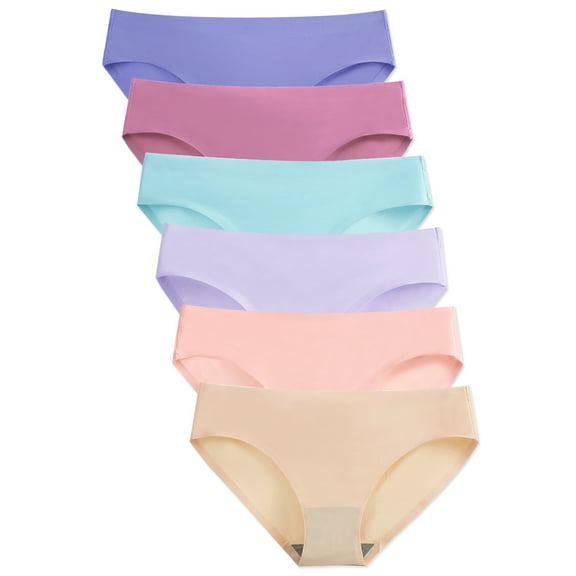 GaaiKei Seamless Bikini Underwear for Women Low Rise Stretch Briefs Panties 6-Pack,Size 4
