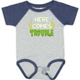 thumbnail image 3 of Inktastic Here Comes Trouble Boys or Girls Baby Bodysuit, 3 of 5